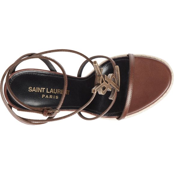 Cassandra Espadrilles 105 YSL Logo Platform Wedge - Picture 6 of 14